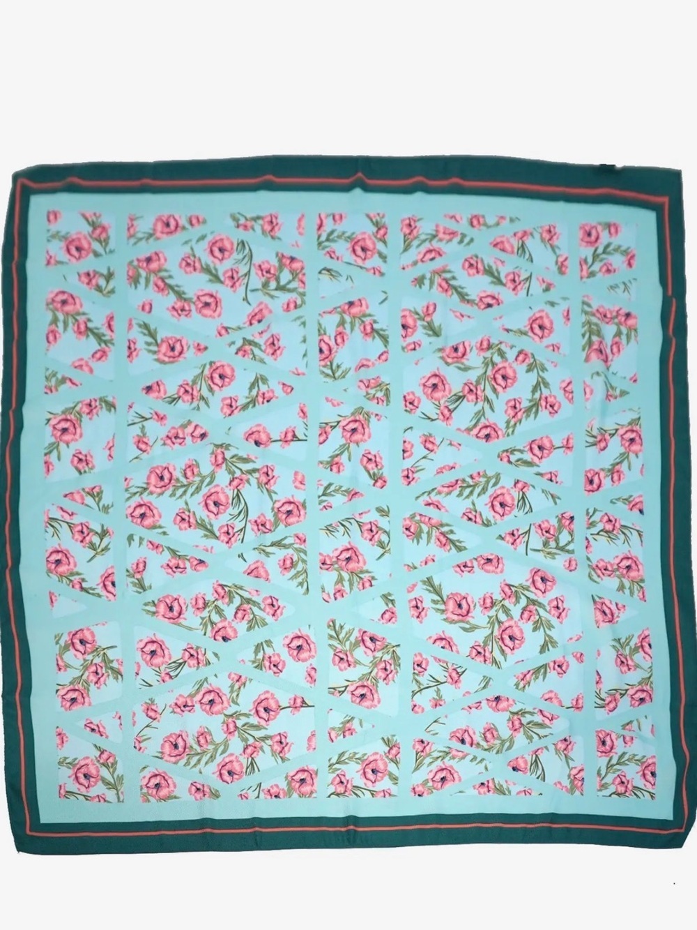 Blue Floral Print Scarf